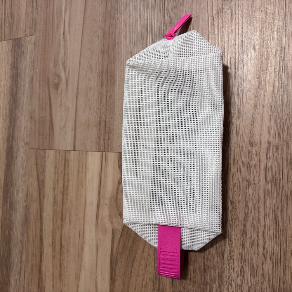 Beauty counter mesh cosmetic bag